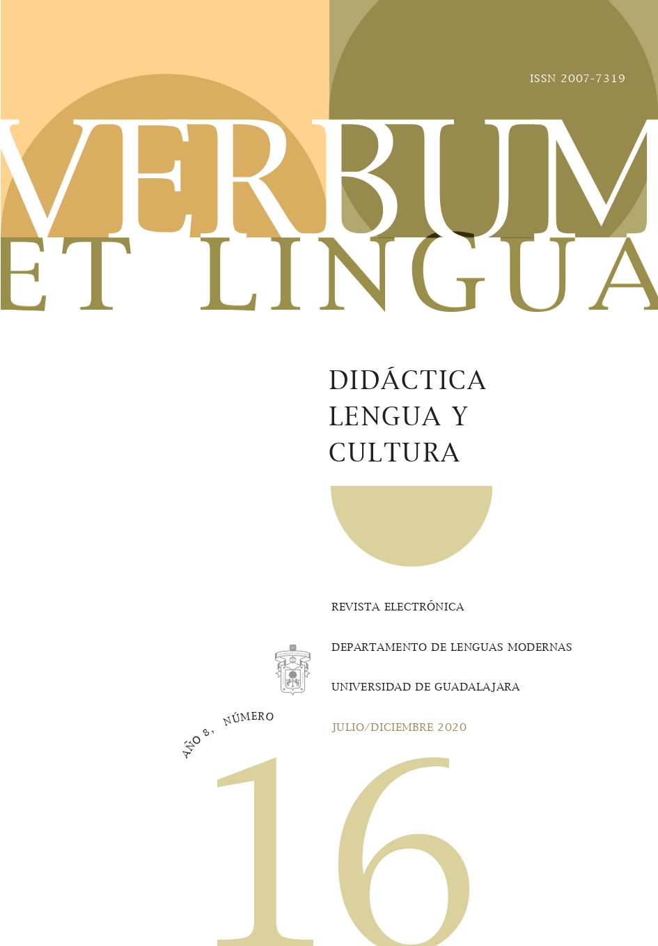 					Afficher No 16 (2020): Verbum et Lingua, año 8, No. 16, julio-diciembre 2020
				